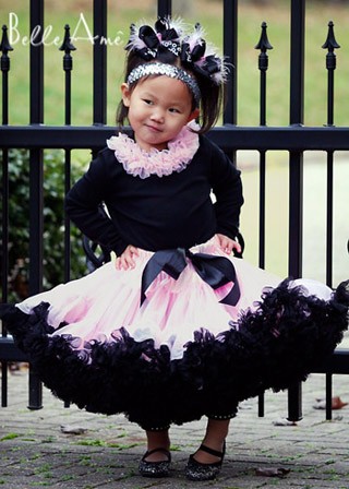 Baby Pink and Black Pettiskirt by Belle Ame